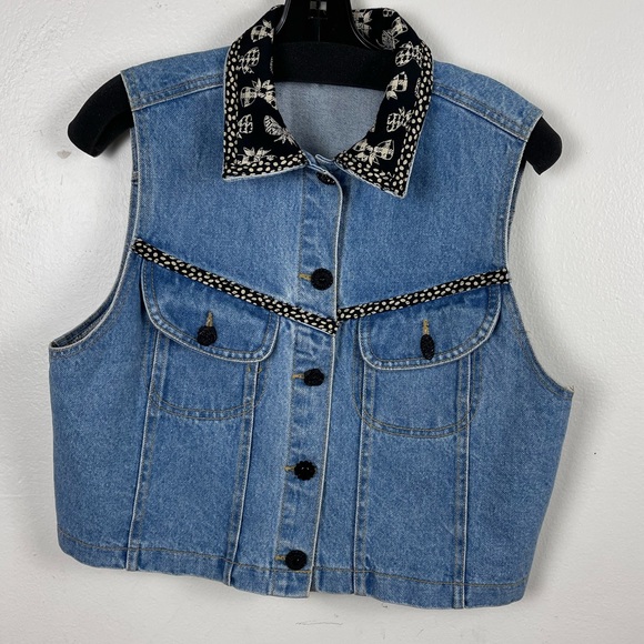 Romeo Romeo Y2K denim vest sz Large Made in USA - Picture 1 of 4